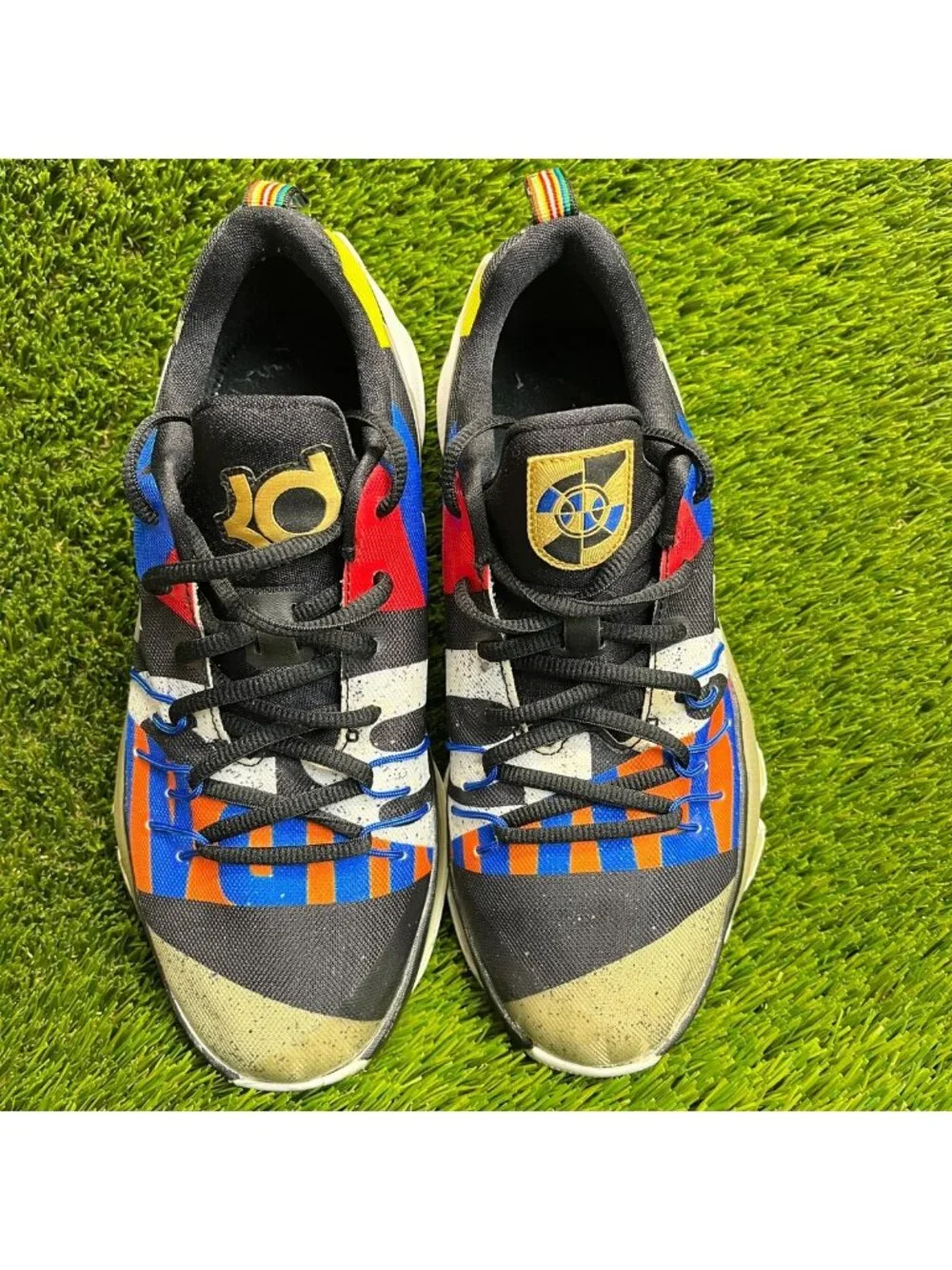 Nike KD 8 All Star GS Boys Size 6.5Y Black Blue White Basketball Shoes Sneakers